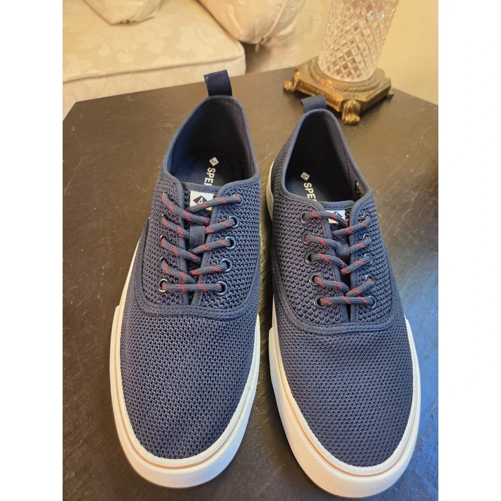 New! Sperry Men's Top Sider Seabreeze Mesh Sneakers Navy Blue Marine Sz 9.5 $100